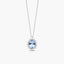 Collar de oro blanco 18K diamante natural 0.30 ct. aguamarina 12 mm IMPERIAL AQUAMARINE
