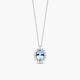 Collar de oro blanco 18K diamante natural 0.30 ct. aguamarina 12 mm IMPERIAL AQUAMARINE