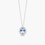 Collar de oro blanco 18K diamante natural 0.40 ct. aguamarina 13 mm IMPERIAL AQUAMARINE