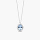 Collar de oro blanco 18K diamante natural 0.40 ct. aguamarina 13 mm IMPERIAL AQUAMARINE