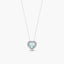 Collar corazón de oro blanco 18K diamante natural 0.12 ct. aguamarina 11 mm LOVE AQUAMARINE