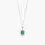 Collar de oro blanco 18K diamante natural 0.08 ct. esmeralda 11 mm RANI EMERALD