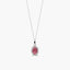 Collar de oro blanco 18K diamante natural 0.08 ct. rubí 8 mm RANI RUBY
