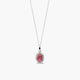 Collar de oro blanco 18K diamante natural 0.08 ct. rubí 8 mm RANI RUBY