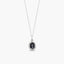 Collar de oro blanco 18K diamante natural 0.08 ct. zafiro 8 mm RANI SAPPHIRE