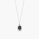 Collar de oro blanco 18K diamante natural 0.08 ct. zafiro 8 mm RANI SAPPHIRE