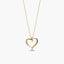 Collar silueta corazón de oro 18K diamante natural 0.02 ct. 18 mm