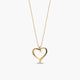 Collar silueta corazón de oro 18K diamante natural 0.02 ct. 18 mm