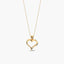Collar silueta corazón de oro 18K diamante natural 0.05 ct. 16 mm
