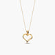 Collar silueta corazón de oro 18K diamante natural 0.05 ct. 16 mm