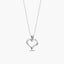 Collar silueta corazón de oro blanco 18K diamante natural 0.05 ct. 16 mm