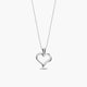 Collar silueta corazón de oro blanco 18K diamante natural 0.05 ct. 16 mm