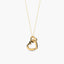 Collar silueta corazones de oro 18K diamante natural 0.01 ct. 14 mm
