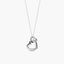 Collar silueta corazones de oro blanco 18K diamante natural 0.01 ct. 14 mm