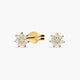 Pendientes de oro 18K diamante natural 0.16 ct. 4 mm