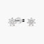 Pendientes de oro blanco 18K diamante natural 0.16 ct. 4 mm