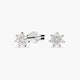 Pendientes de oro blanco 18K diamante natural 0.16 ct. 4 mm