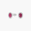 Pendientes de oro blanco 18K diamante natural 0.16 ct. rubí 8 mm RANI RUBY