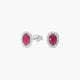 Pendientes de oro blanco 18K diamante natural 0.16 ct. rubí 8 mm RANI RUBY