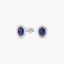 Pendientes de oro blanco 18K diamante natural 0.16 ct. zafiro 8 mm RANI SAPPHIRE