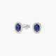 Pendientes de oro blanco 18K diamante natural 0.16 ct. zafiro 8 mm RANI SAPPHIRE