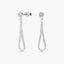 Pendientes largos de oro blanco 18K diamante natural 0.55 ct. 30 mm