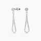 Pendientes largos de oro blanco 18K diamante natural 0.55 ct. 30 mm