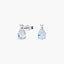 Pendientes de oro blanco 18K diamante natural 0.02 ct. aguamarina 7 mm GLACIER