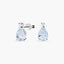 Pendientes de oro blanco 18K diamante natural 0.05 ct. aguamarina 10 mm GLACIER