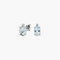 Pendientes de oro blanco 18K diamante natural 0.04 ct. aguamarina 9 mm GLACIER