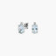 Pendientes de oro blanco 18K diamante natural 0.04 ct. aguamarina 9 mm GLACIER