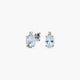 Pendientes de oro blanco 18K diamante natural 0.04 ct. aguamarina 9 mm GLACIER
