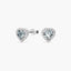 Pendientes de oro blanco 18K diamante natural 0.16 ct. esmeralda 8 mm LOVE AQUAMARINE
