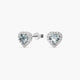 Pendientes de oro blanco 18K diamante natural 0.16 ct. esmeralda 8 mm LOVE AQUAMARINE