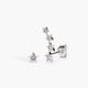 Pendientes estrellas de oro blanco 18K diamante natural 0.03 ct. 13 mm