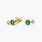Pendientes de oro 18K diamante natural 0.02 ct. esmeralda 7 mm RAINFOREST
