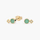 Pendientes de oro 18K diamante natural 0.02 ct. esmeralda 7 mm RAINFOREST