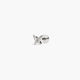 Piercing de oreja de oro blanco 18K diamante natural 0.05 ct. mariposa 4 mm