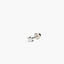 Piercing de oreja de oro blanco 18K diamante natural 0.05 ct. redondo 2 mm