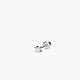 Piercing de oreja de oro blanco 18K diamante natural 0.05 ct. redondo 2 mm