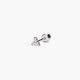 Piercing de oreja de oro blanco 18K diamante natural 0.06 ct. trébol 3 mm
