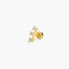 Piercing de oreja de oro 18K diamante natural 0.08 ct. 7 mm