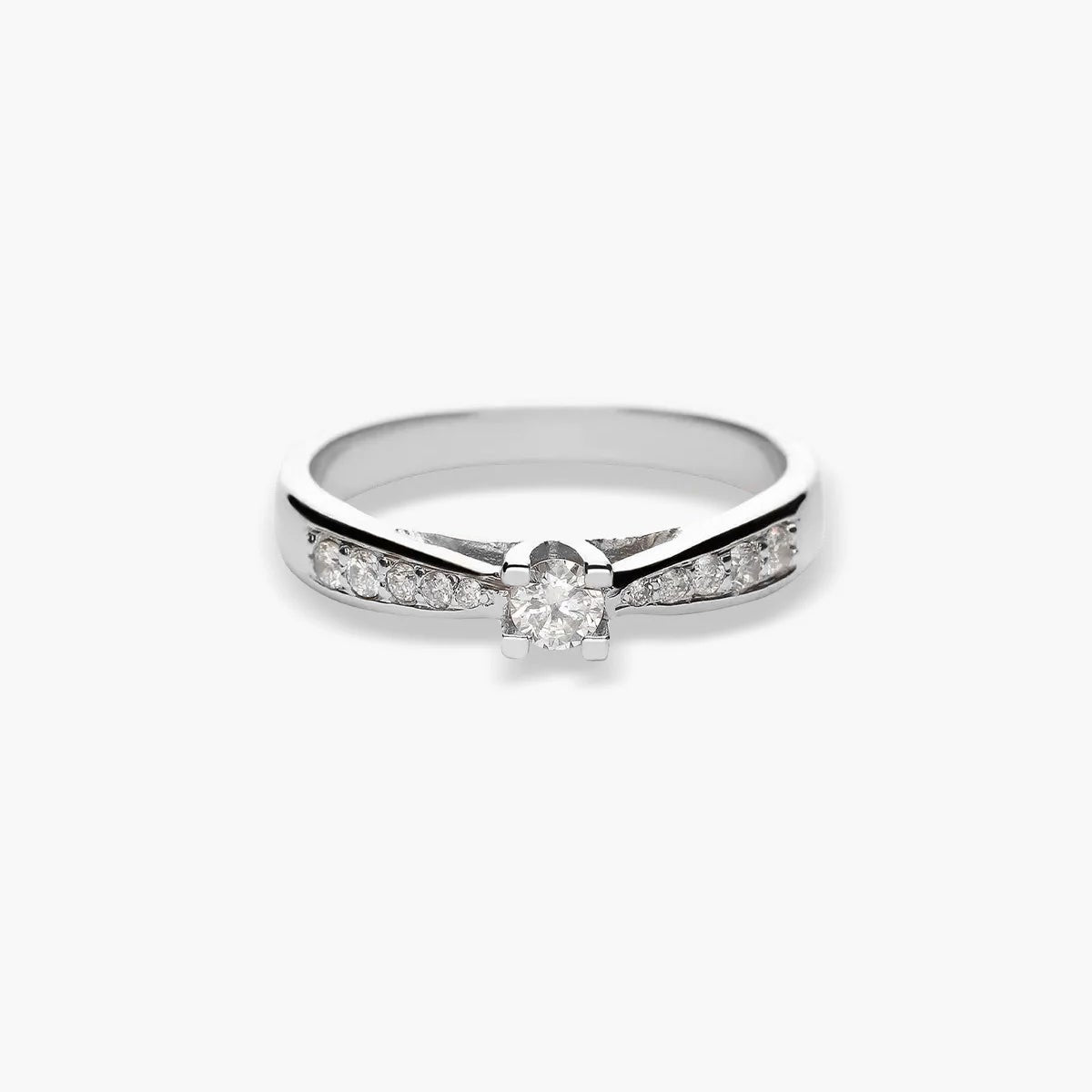 Anillo de oro blanco 18K diamante natural 0.29 ct. COMET