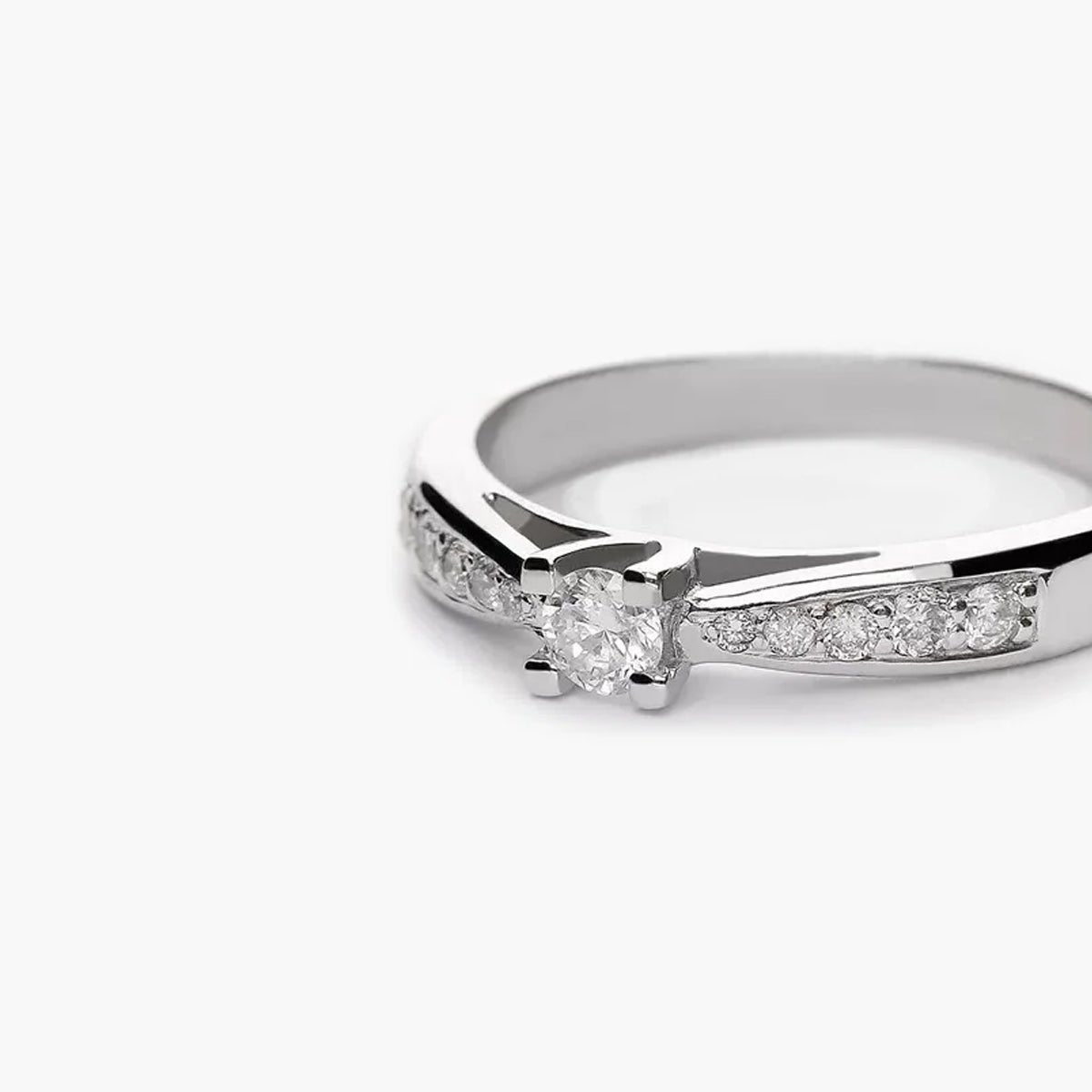 Anillo de oro blanco 18K diamante natural 0.29 ct. COMET