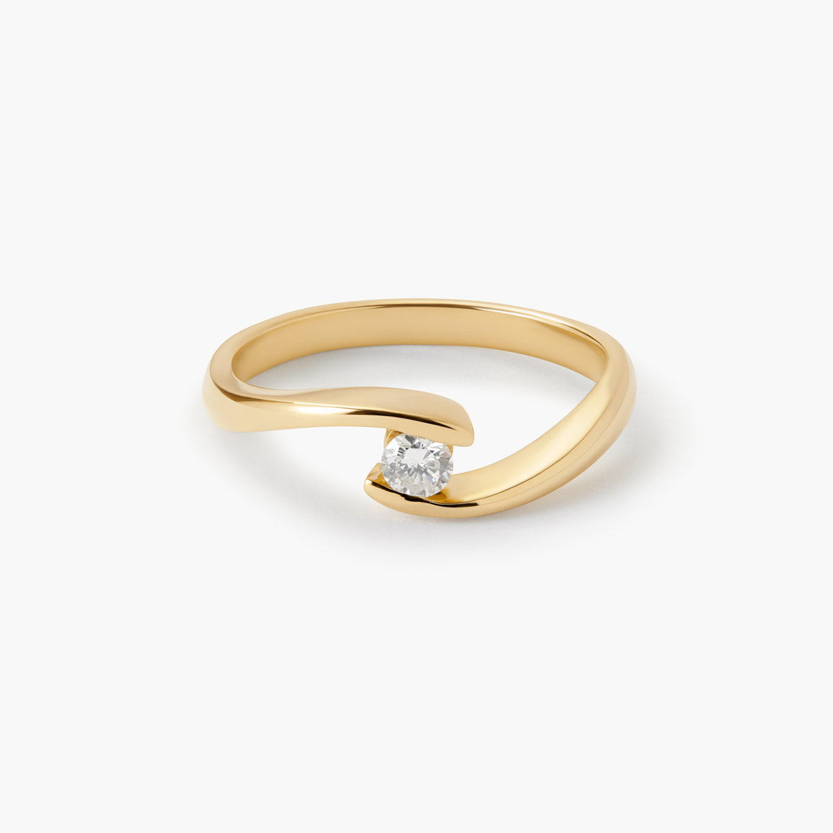Anillo de oro 18K diamante natural 0.15 ct. GRAVITY