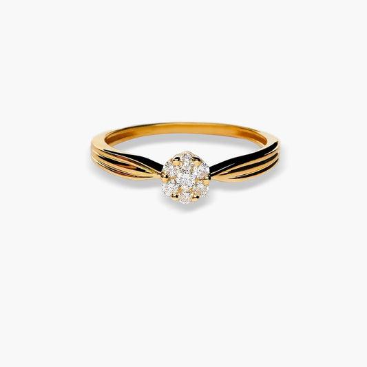Anillo de oro 18K diamante natural 0.15 ct. 