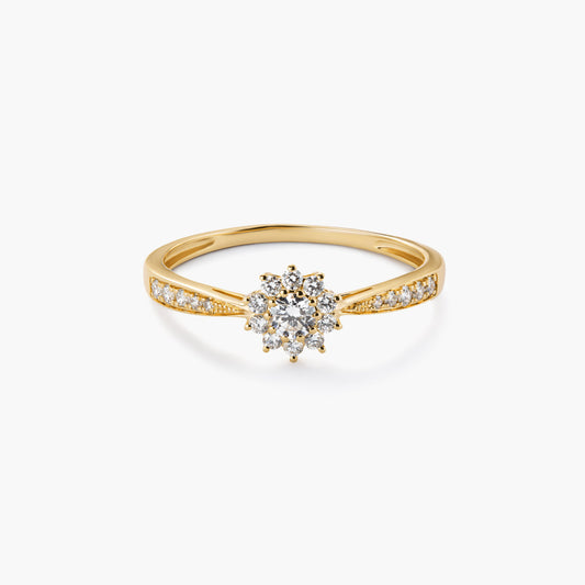 Anillo de oro 18K diamante natural 0.29 ct.