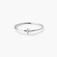 Anillo de oro blanco 18K diamante natural 0.055 ct.