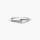 Anillo de oro blanco 18K diamante natural 0.05 ct. 