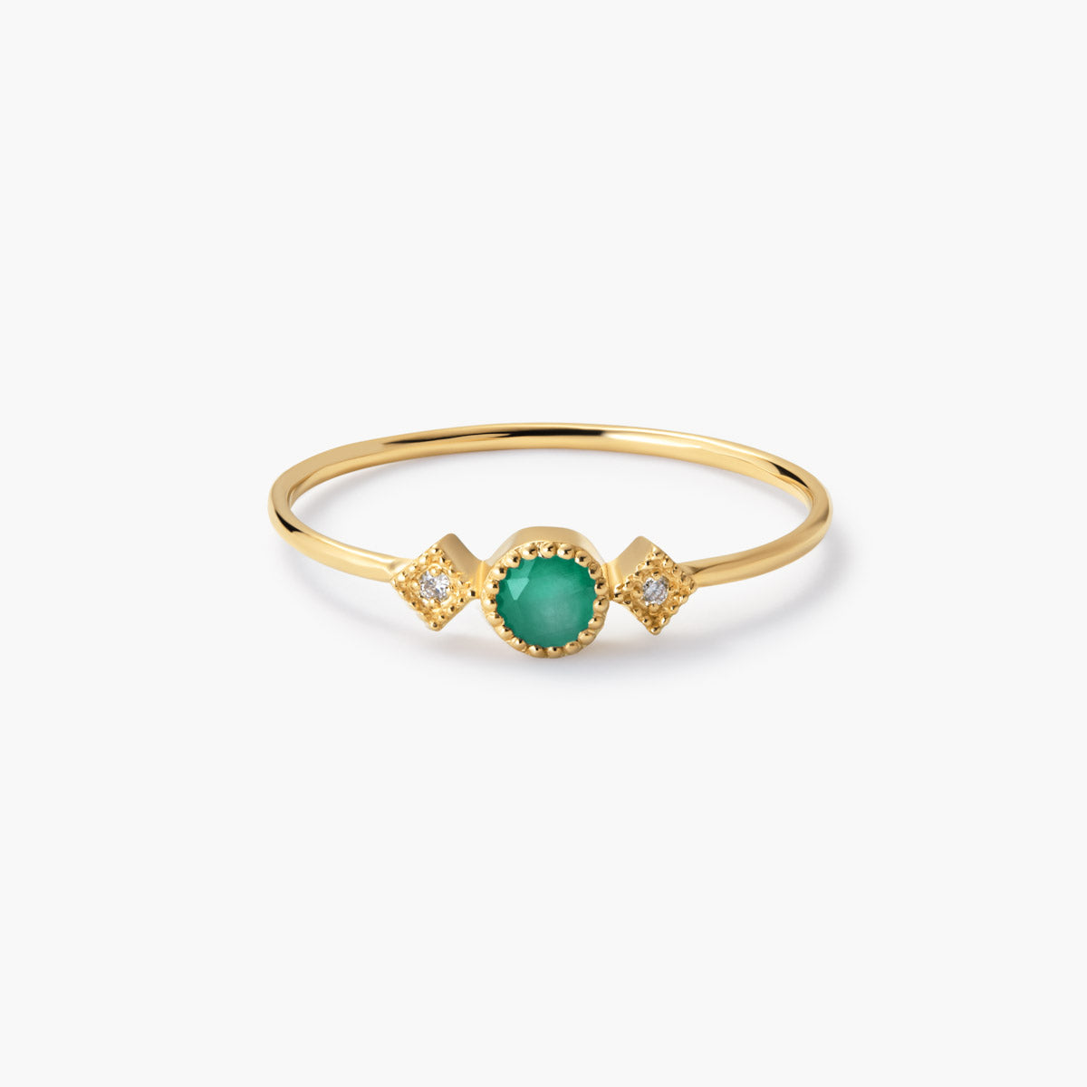 Anillo de oro 18K diamante natural 0.016 ct. RAINFOREST